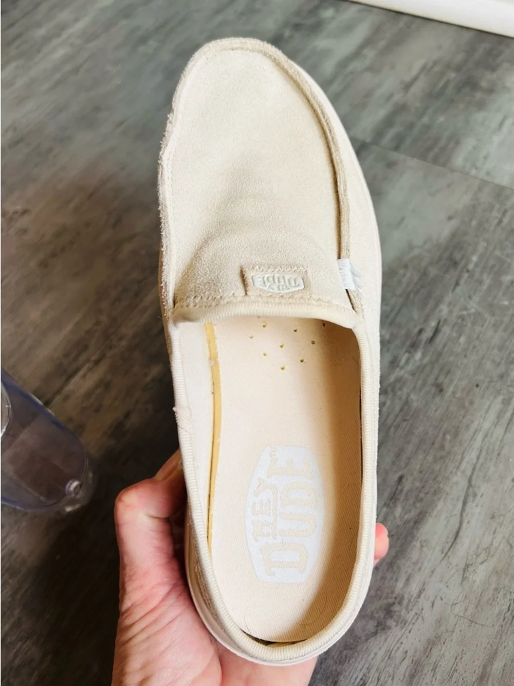 Hey Dude Austin Lift Classic Blush Platform Loafer Suede Minimal Sz 6 Comfort